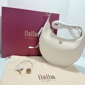 ARCLUXE SHOULDER PURSE — LEATHER CRESCENT BAG - OPAL WHITE